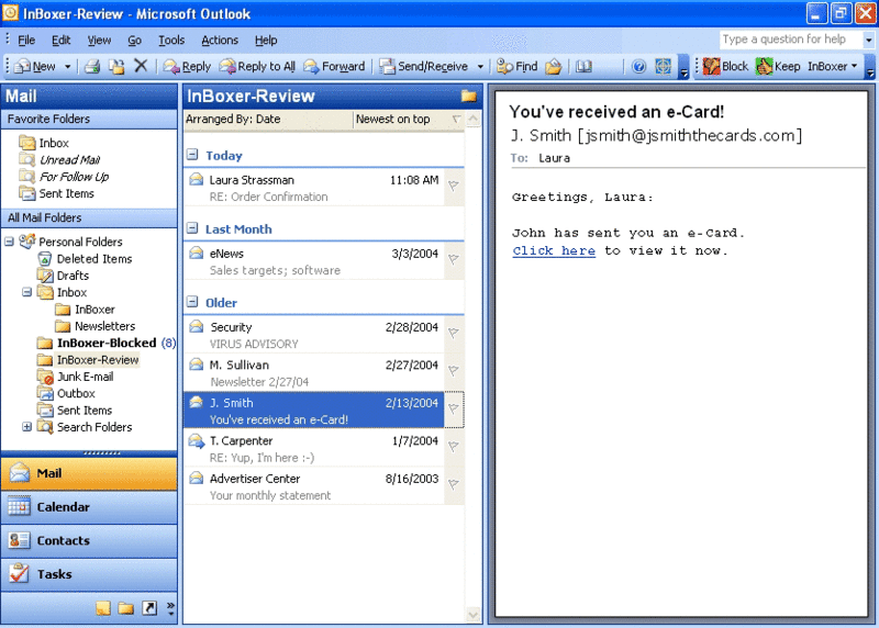 InBoxer for Outlook Spam Screenshot